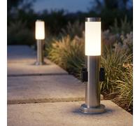 2er Set Supporto Lampada Cortile Terrazza Illuminazione Giardino Argento Faretto