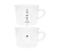 2er Set Tazze di Tè You Are My Coppa & Cuore per 350ml Vetro BASTION COLLECTIONS