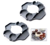 2er Set Vassoio Grigio Con Piatto da Dolci Kuchentablett Plastica