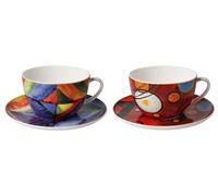 2er Set Wassily Kandinsky Tazza Gigante Pesante Rosso & Studio Sul Colore 500ml