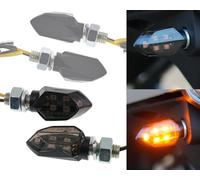 2EXTREME Indicatori di direzione LED con effetto diamante per scooter, moto e quad: elegante design in vetro fumé, 12 V, 0,5 W, set di 2