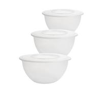 2friends Ciotola con coperchio, 5 l, 3 ciotole per insalata con coperchio, set di ciotole, in plastica, senza BPA, trasparente, ciotola con coperchio, modello Tina, Made in EU