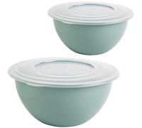 2friends Insalatiera con coperchio, 5 l, set da 2 pezzi, ciotola con coperchio da 5 l, in plastica, grande, ciotola per mescolare l'impasto, ciotola in plastica senza BPA, ciotola grande, verde