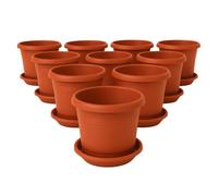 2friends Set di 8 eleganti vasi di fiori di terracotta di grandi dimensioni: 30 cm di alta qualità con piattino - vaso di fiori tedesco grande per tutte le condizioni