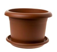 2friends Vaso per piante grande, rotondo, 40 cm, con sottovaso, resistente al gelo, in plastica, prodotto in Germania, con protezione UV e serbatoio dell'acqua, colore: terracotta