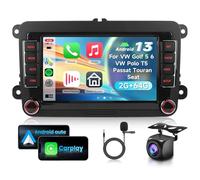 2G&64G 7" Autoradio per VW Golf 5 6 VW Polo T5 Passat Touran Seat con Carplay Android Auto,touchscreen Bluetooth RDS/FM Radio,Mirror link,Wi-Fi GPS Navigazione/Telecamera posteriore AHD