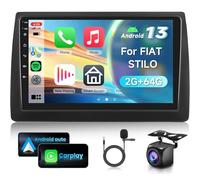 2G&64G 9" Autoradio per FIAT STILO 2002-2010 con Carplay Android Auto,touchscreen Bluetooth RDS/FM Radio,Mirror link,Wi-Fi GPS Navigazione/Telecamera posteriore AHD/CANBUS