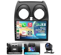 2G&64G 9" Autoradio per Nissan Qashqai J10 2006-2016 (con schermo di navigazione) con Carplay Android Auto Wireless Android 15,Bluetooth RDS/FM Radio,Wi-Fi GPS Navi,Telecamera posteriore AHD