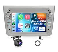 2G+64G Android 15 Autoradio per Alfa Romeo MITO 2008-2016 7'' Schermo Tactile Stereo Auto Autoradio co Senza Fili Carplay Android Auto Navi GPS WiFi Mirror Link Bluetooth FM/RDS/DVR/EQ/SWC Retrocamera