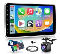 2G+64G Singolo Din Autoradio, Podofo 10 Pollici Schermo tattile Android 13.0 Radio con Carplay Android Auto Senza fili, DSP, BT, Navi GPS, Wifi, FM/RDS, Controllo del volante, Telecamera posteriore