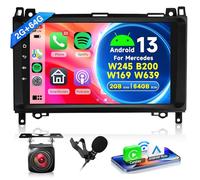 2G+64G Wireless Carplay Android 13 Autoradio 2 Din per Mercedes Benz A/B/V Class B200 W245 W169 W639 Vito Viano W906 Sprinter 9 Pollici Autoradio con Android Auto GPS Navi WiFi Bluetooth FM/RDS/EQ/SWC
