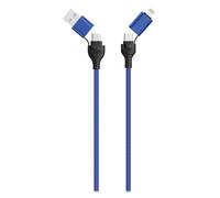 2GO 4-in-1 USB/Type C Data Cable 120 cm Blue
