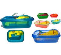 2gr Tartarughiera Vasca Box per Tartarughe con Isola Piante in Plastica cm 44x34x12 Colori Assortiti