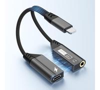 2in1 Adattatore da Light-ning a jack audio con ricarica rapida da 27W, Light-ning a cuffie femmina da 3,5 mm Adattatore Jack i Phone ux Splitter Auricolare Compatibile con iPhone 14/13/12/11/X/8/7/Pad