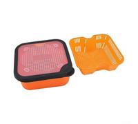 2in1 Carp Fishing Bait Box with Strainer Insert Orange(6.5-OS) | Dual function design, strainer insert included, ideal for pellets hemp meat, orange PP material, secure rubber seal lid