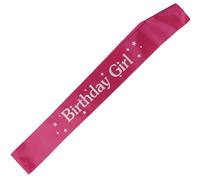 2in1 Fascia festa compleanno ragazza BIRTHDAY GIRL raso+Cerchietto cuore PARTY
