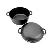 2in1 Ghisa Pentola/Padella Ø 20 CM, 2 Maniglie - Robusto, Lunga Durata