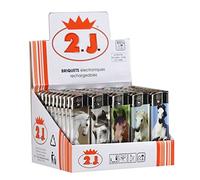 2J Accendino, Confezione da 50 accendini elettrici Ricaricabili per Cavalli Ricaricabili