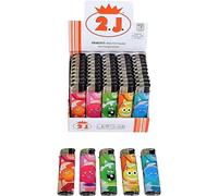 2J Accendino, Confezione da 50 accendini Ricaricabili Smile Smile