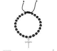 2Jewels Bracciale Uomo Nero con croce 231766 Fondo Magazzino