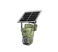 2k + 2k Dual Lens Wireless PTZ Telecamera solare 4G SIM con scheda da 64 GB Pannello solare Audio bidirezionale Caccia esterna Trail Wildlife Forest