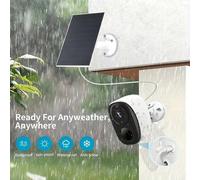 2K 3MP Telecamera di senza fili alimentata a energia solare per esterni, rilevamento del movimento AI, audio bidirezionale, avvisi tramite app, visione notturna a colori, archiviazione su cloud o sche