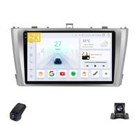 2K Autoradio per Toyota Avensis 3 2008-2015 Touch Screen QLED Android 13 Autoradio 9-Inch/Wireless CarPlay/Android Auto/WiFi/Radio FM AM/GPS/Bluetooth/Telecamera Posteriore/ADAS DVR(Silver,M700S 2K)