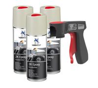 2K Primer Epoxy Vernice Filler Primer Spray Opaco Beige 3X 400ML + PG