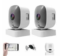 2k Security Camera Color Night Vision,24/7 Recording & Smart Alerts Easy Install,Wi-Fi Cameras Wireless Indoor,120° Panoramic Wide Angle View,Window Camera For Home Security (2pcs)