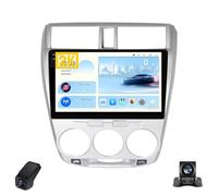 2KAutoradio per Honda City 2008-2013 Touch Screen QLED Android 12 Autoradio 9-Inch/Wireless CarPlay/Android Auto/WiFi/Radio FM AM RDS/GPS/Bluetooth/Telecamera Posteriore/ADAS DVR(Silver,M500S 2K)