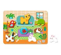 2Kids Toys Shape Puzzles attività giocattolo a incastro Pets 12 m+ 8 pz