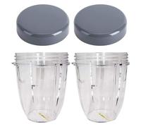2kits Frullatore Da 18 OZ Tazza Con Coperchio In Plastica Trasparente Di Ricambio, Compatibile Con Nutribullet, 600W 900W Pro 900 Mixer Ad Alta Velocità Estrattore Di Succo Senza Perdite