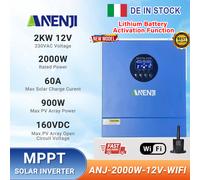 2KW Solar Inverter Off-Grid Hybrid MPPT 60A 220/230VAC 12V 160VDC Pure Sine Wave