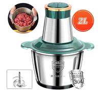 2L/5L tritacarne elettrico robot da cucina Chopper cucina in acciaio inox macchina leggera tritatutto affettatrice casa smerigliatrice 2L Black