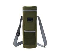 2L Bottle Cooler Bag, Wine Tote Carrier, Portable Drink Holder, Thickened Foldable Design with Handle, Insulated Travel Bag for Hiking Camping Work Lunch or Beach Picnic Use, Green