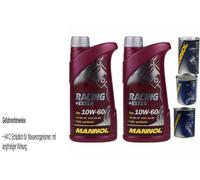 2L Olio Motore MANNOL Racing+Ester 10W-60 1xLeak-Stop+Motor Doctor+Motor Flush