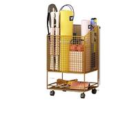 2layer Fitness Equipment Yoga Mat Storage Rack Soggiorno Corda for saltare Manubri Albero in schiuma Puleggia for uso domestico Grande capacità(Golden-38x28x60cm)