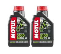 2LT 2 LITRI OLIO MOTUL 5100 15W50 TECHNOSYNTHESE 4TEMPI 104080 TAGLIANDO MOTO