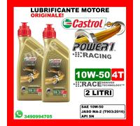 2LT OLIO CASTROL POWER 1 RACING 4 TEMPI 10W50 API SN-JASO MA2 2 LATTINE DA 1LT