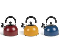 2ltr Acciaio Inox Bollitore con Fischio Campeggio Roulotte Rosso Blu Verde Birra