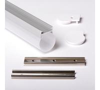 2m 2033 20x33mm PROFILO ALLUMINIO TONDO TUBO PER STRISCE LED A PARETE O SOSPESE