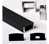 2m 2metri 1708 17x8mm PROFILO ALLUMINIO PER STRISCE STRIP LED BARRA + COPERTURA