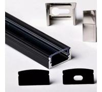 2m 2metri 1708 17x8mm PROFILO ALLUMINIO PER STRISCE STRIP LED BARRA + COPERTURA [EEK: A+++]