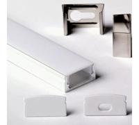 2m 2metri 1708 17x8mm PROFILO ALLUMINIO PER STRISCE STRIP LED BARRA + COPERTURA [EEK: A+++]
