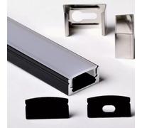 2m 2metri 1708 17x8mm PROFILO ALLUMINIO PER STRISCE STRIP LED BARRA + COPERTURA [EEK: A+++]