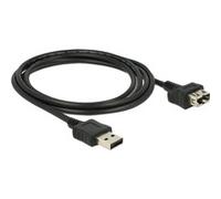 2m 2xUSB2.0-A cavo USB USB 2.0 USB A Nero, Cavo di prolunga Nero, 2 m, USB A, USB A, USB 2.0, Maschio/Femmina, Nero