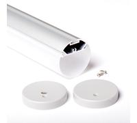 2m 4040B 40mm PROFILO TONDO TUBO ALLUMINIO PER STRISCE STRIP LED A SOSPENSIONE