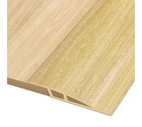 2M * 7cm Soglia di Dislivello Pavimento in PVC Autoadesiva, Profilo di Transizione Pavimento per Dislivello di 10-15mm, Listelli di Collegamento a Pavimento per Pavimenti Parquet (Legno Chiaro)