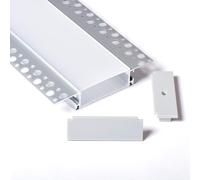 2m 9818 PROFILO DA INCASSO ALLUMINIO 2metri PER STRISCE LED CARTONGESSO PARETE