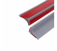 2M Barriera Doccia Barriera Stop Acqua Soglia Silicone Autoadesivo Striscia di Ritenzione dell'acqua del Bordo del Lavandino Cucina Bagno, Grigio (Due adesivi di supporto)